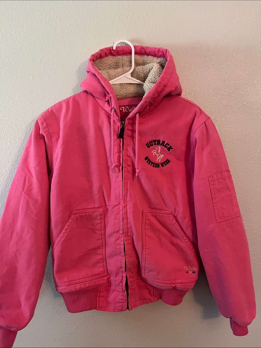 Walls Pink Hooded Women’s Puffer Jacket with Sherpa Lining